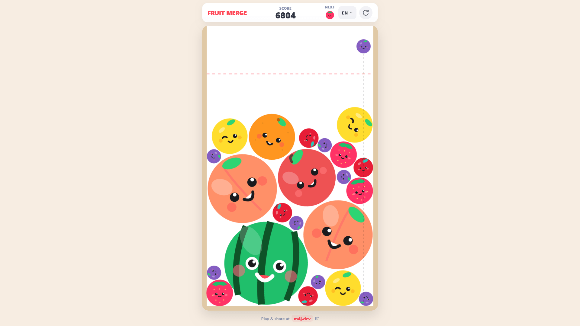 Fruit Merge PWA game screenshot
